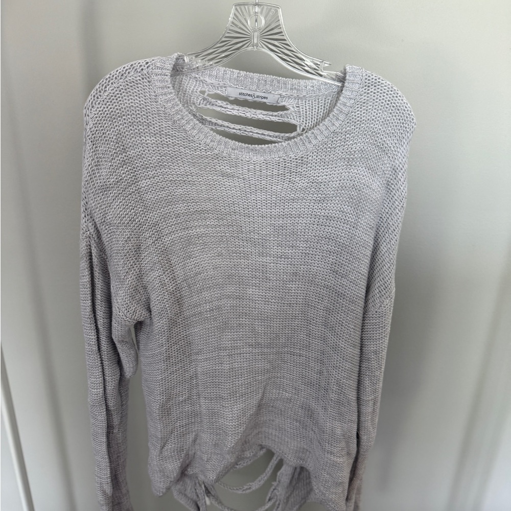 10. Stitches & Stripes Gray Knit Sweater